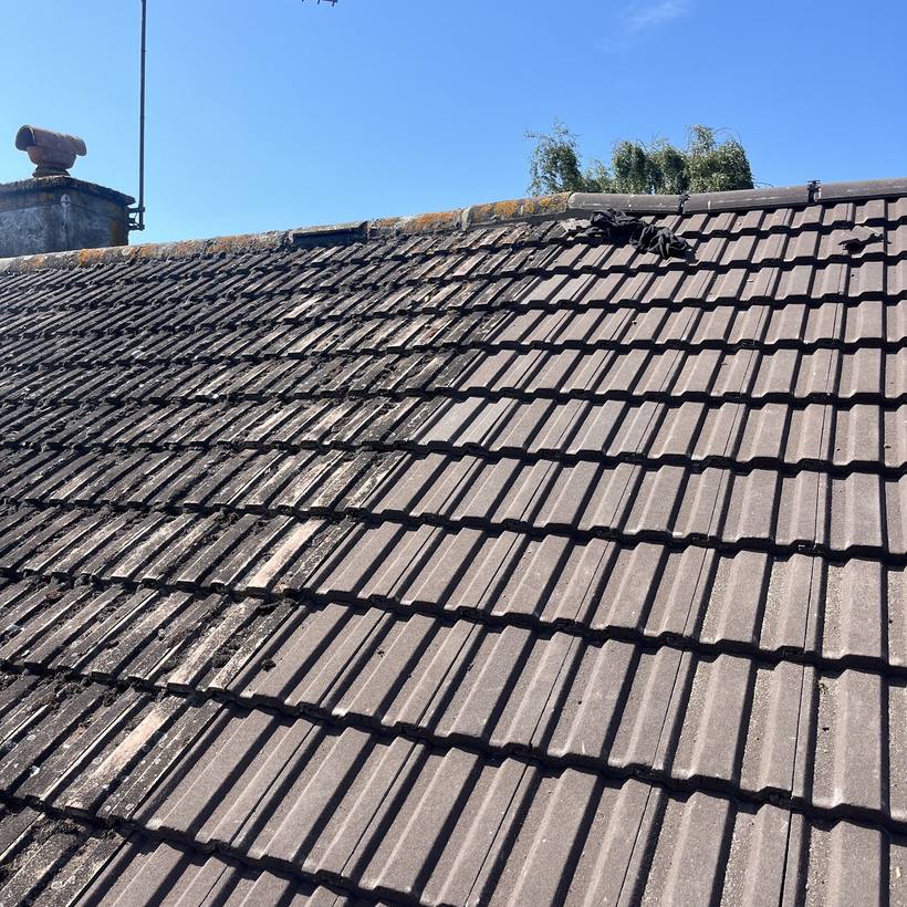 New brown tiled roof