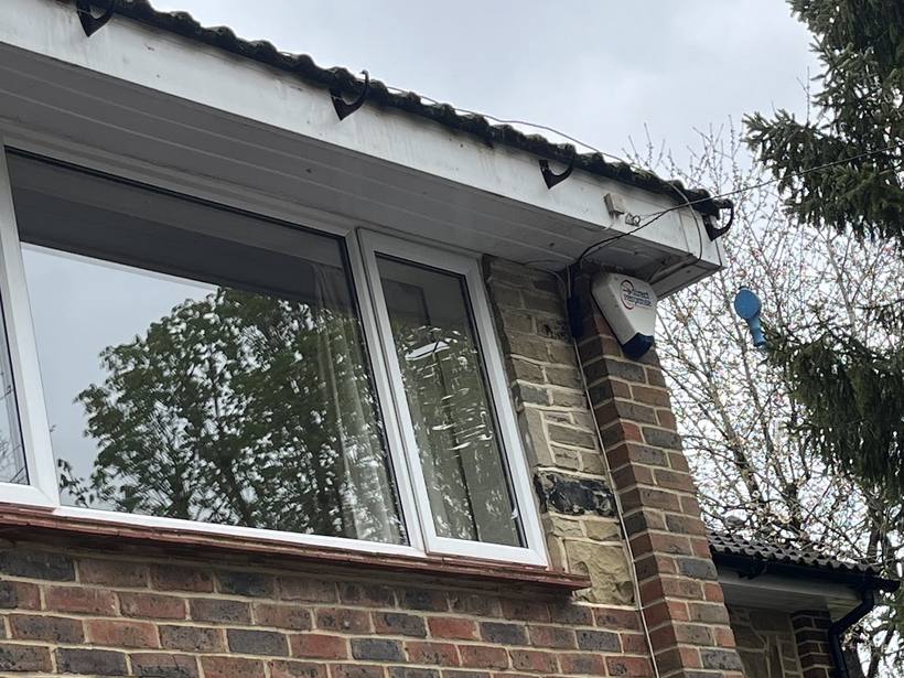 New fascia and soffit on a brick house