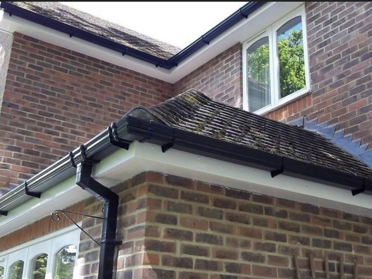 New black UPVC fascia, soffit and guttering
